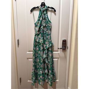 Astr the Label Women's maribel Midi dress in green lilac Floral Print in size S